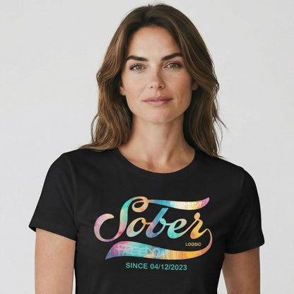 Recovery Sober Since Sober Sober T Shirt graphic detail (view 4)