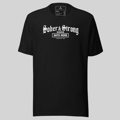 Old School Sober & Strong Sober T Shirt side view (view 6)