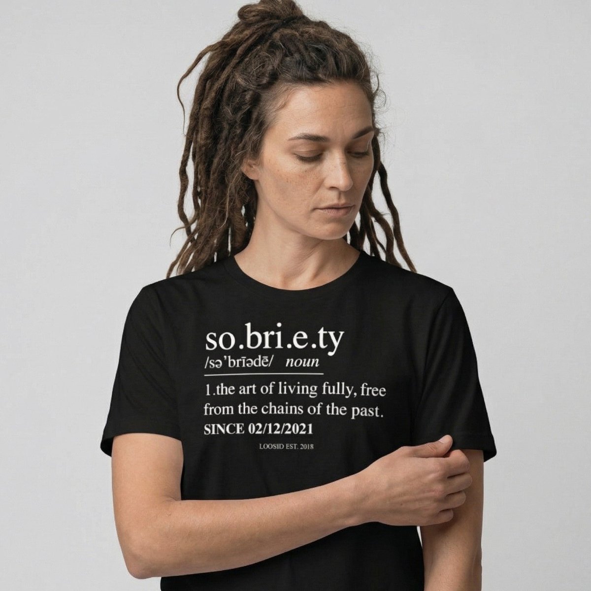 Sobriety Definition Sober T Shirt side view (view 6)