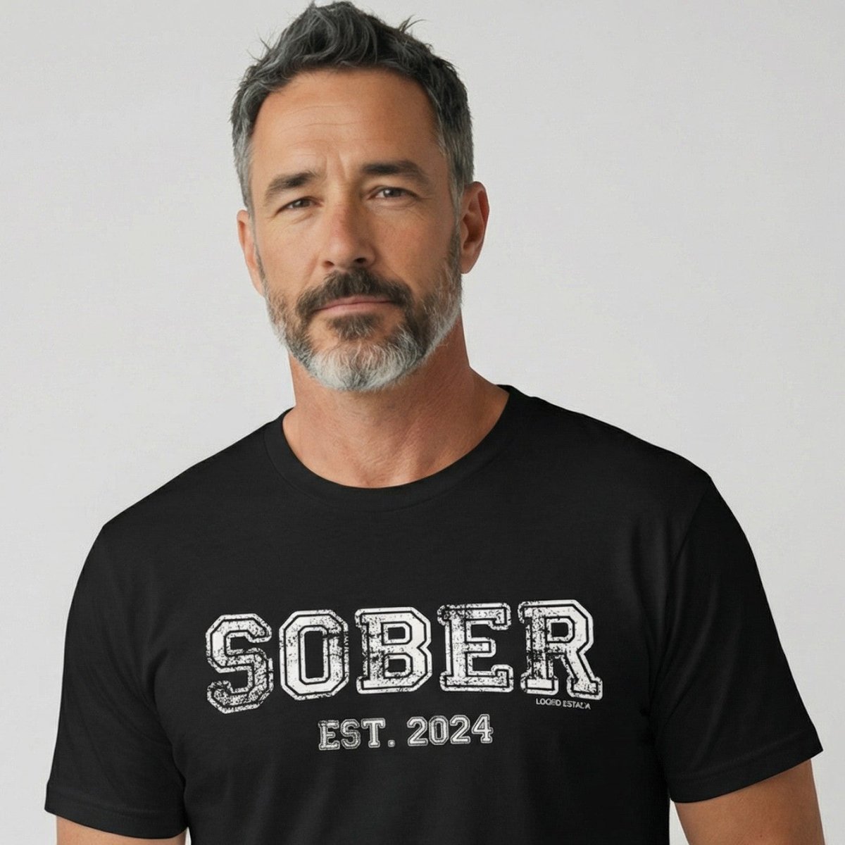 Sober Est. Year w Personalized Sobriety Year Sober T Shirt packaging detail (view 18)