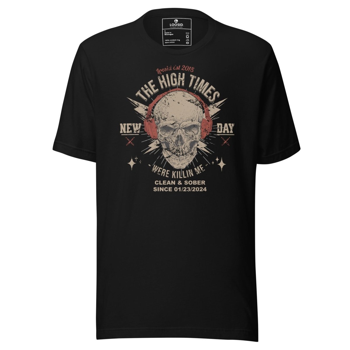 High Times Sober T Shirt flat lay styled image (view 3)