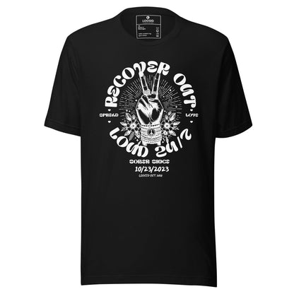 Recover Out Loud Sober T Shirt lifestyle view (view 5)