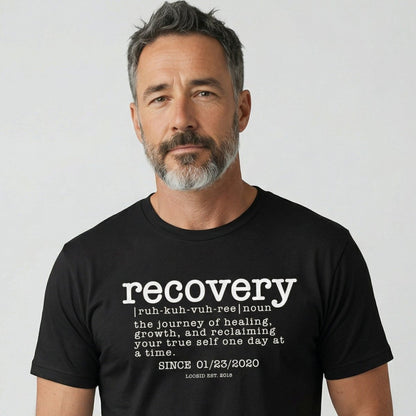 Recovery definition men Sober T Shirt close-up view (view 2)