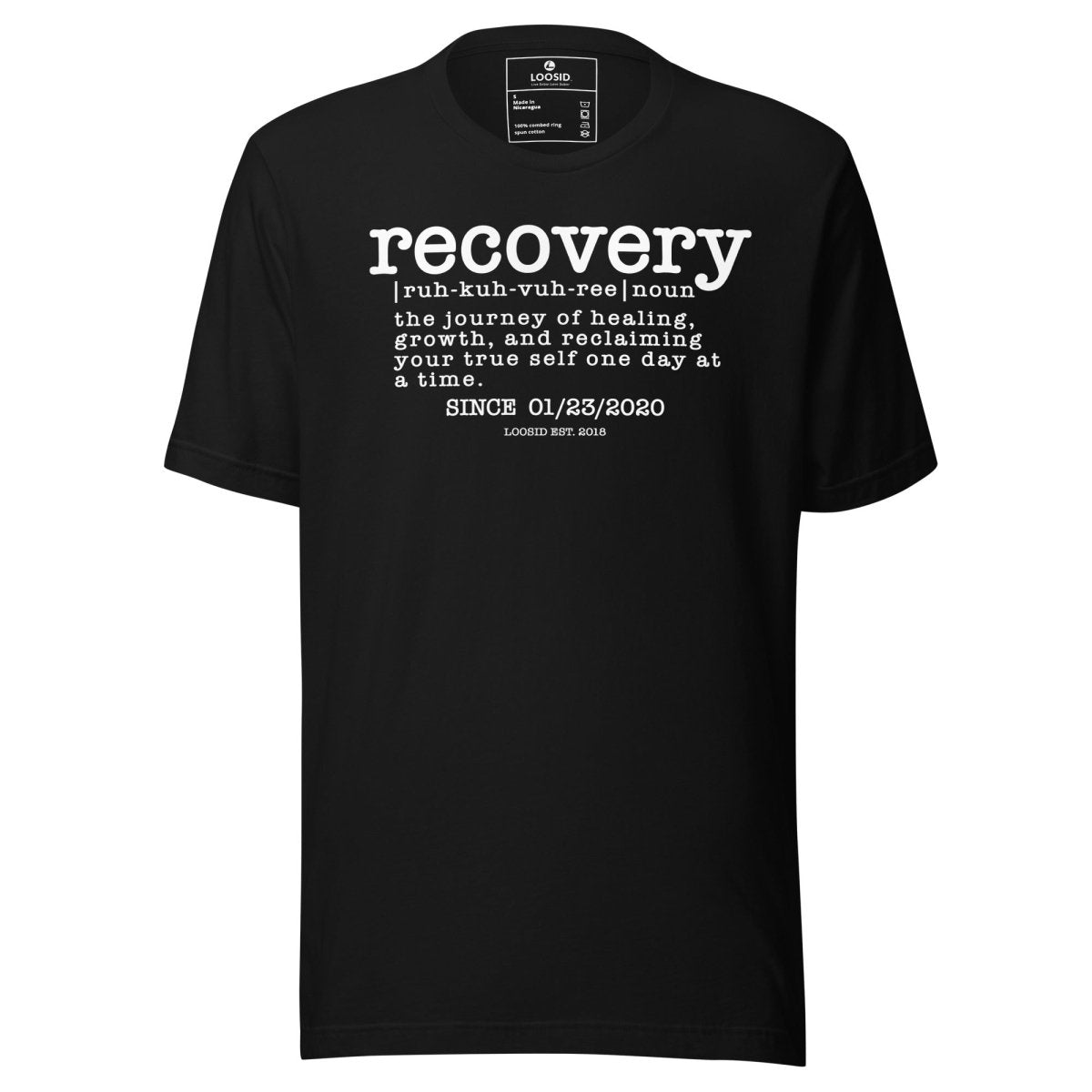 Recovery definition women Sober T Shirt graphic detail (view 4)