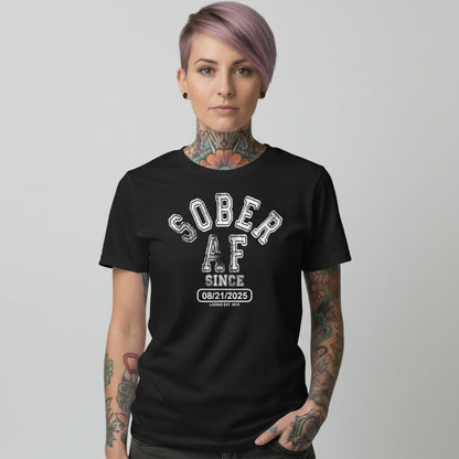 Sober AF Sober T Shirt back view (view 7)