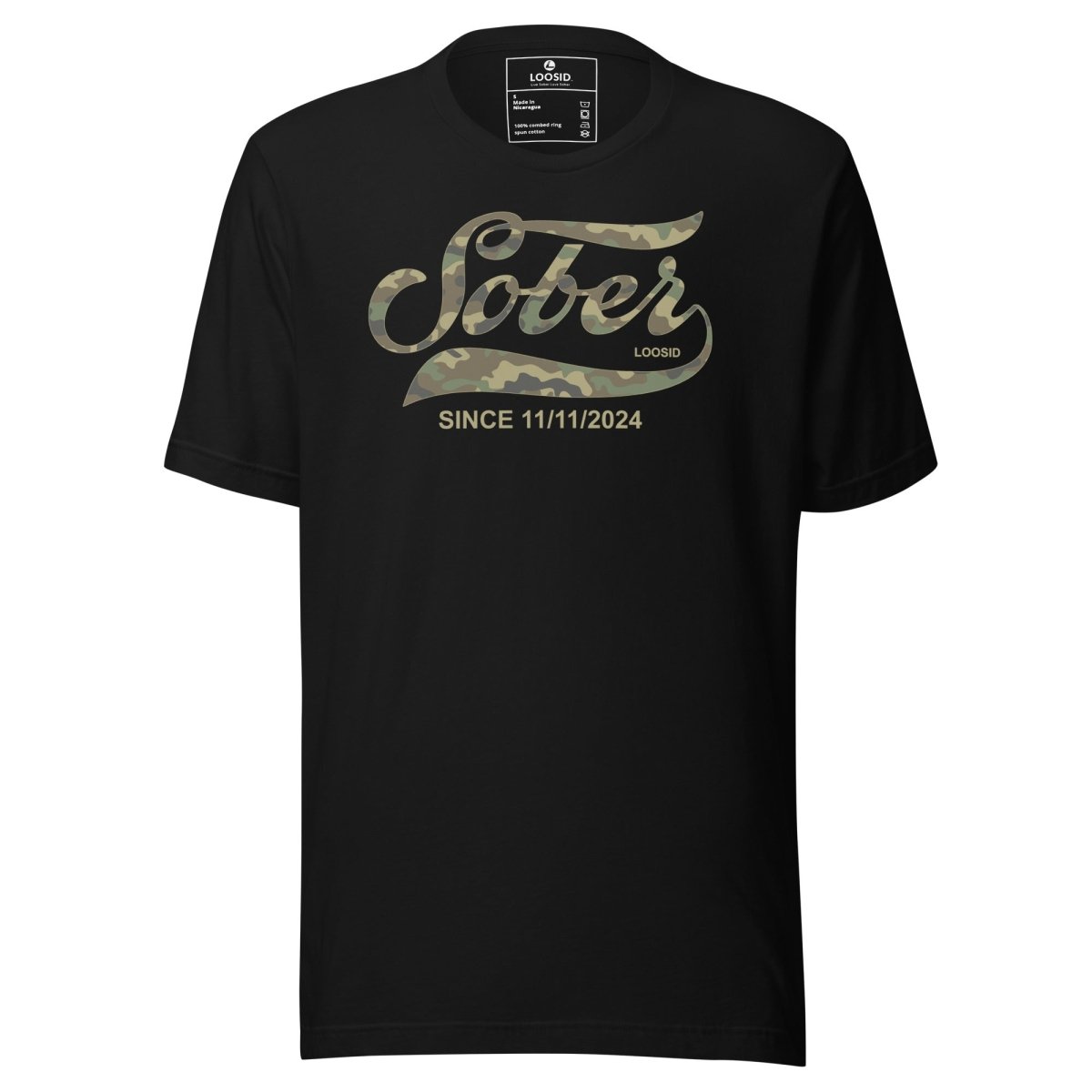 Sober Since Camo Sober T Shirt lifestyle view (view 5)