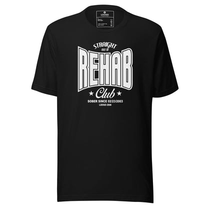 Rehab Sober T Shirt close-up view (view 2)