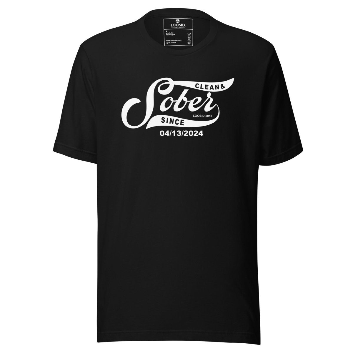 Sober Since Sober T Shirt back view (view 17)