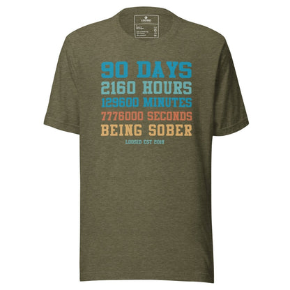 90 Days Sober Sober T Shirt flat lay styled image (view 13)