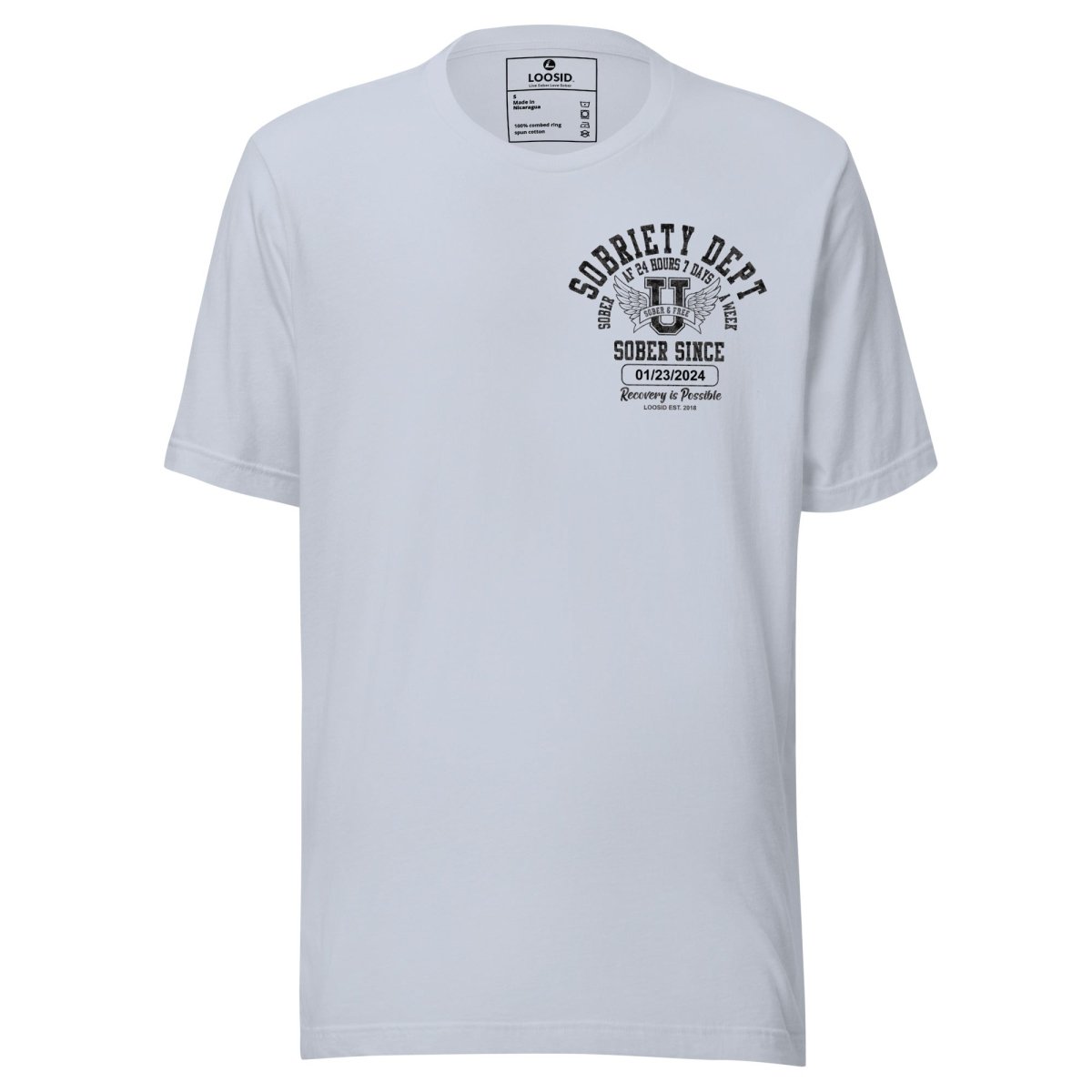 Sobriety Dept 24 7 Sober T Shirt product photo (view 10)