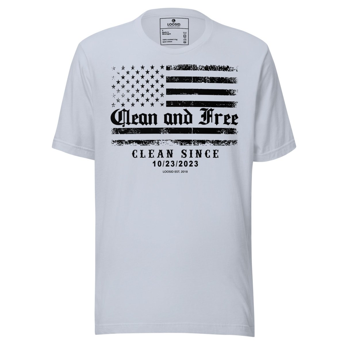 Clean and Free Sober T Shirt flat lay styled image (view 23)
