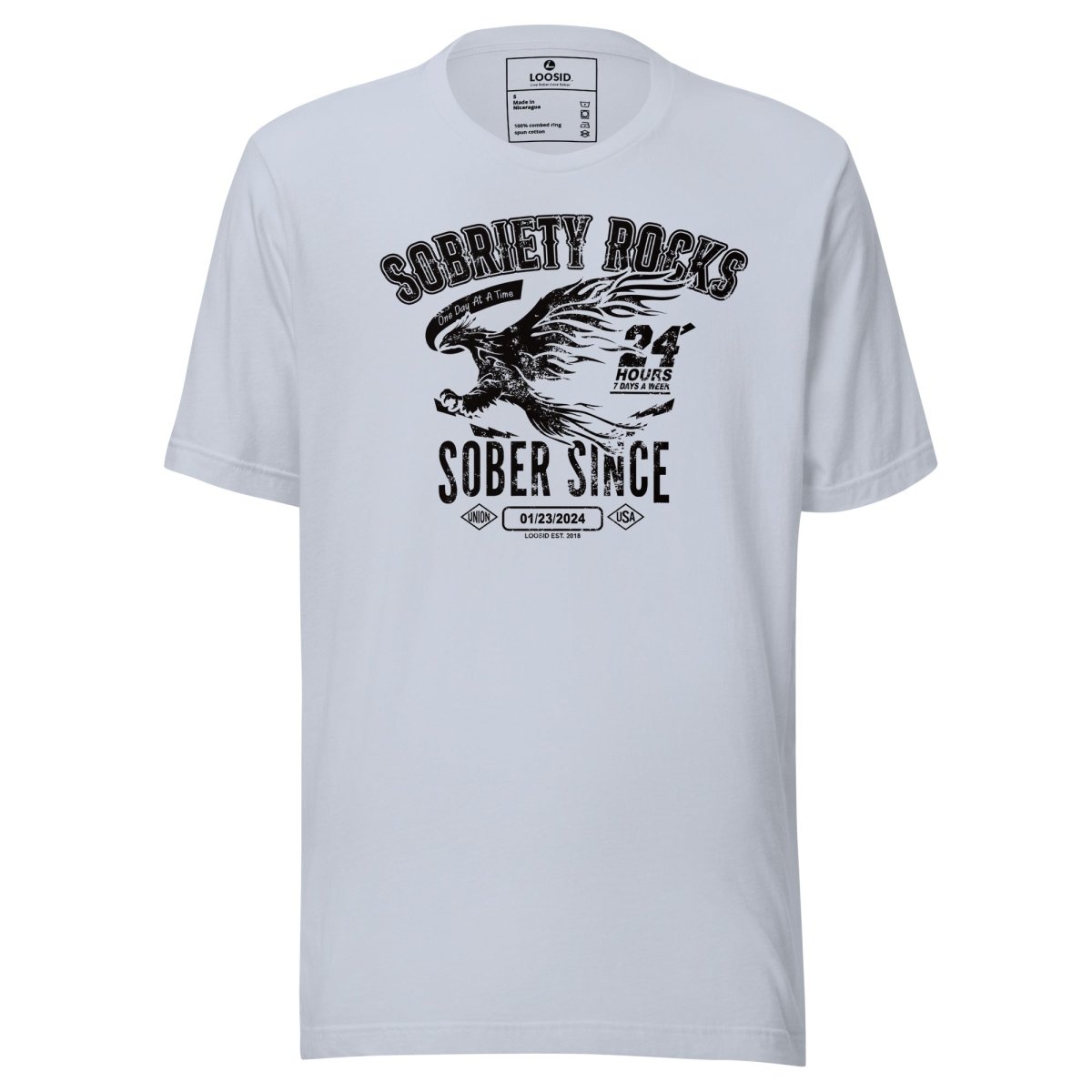 Sober Since Sober T Shirt back view (view 17)