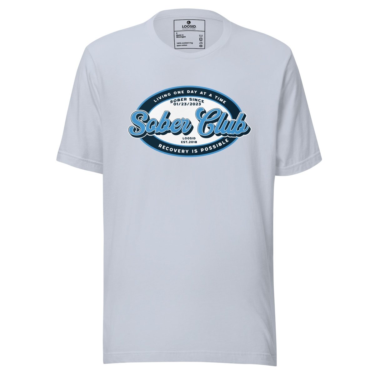 Sober Club Badge Sober T Shirt lifestyle view (view 5)