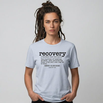 Recovery definition women Sober T Shirt flat lay styled image (view 13)