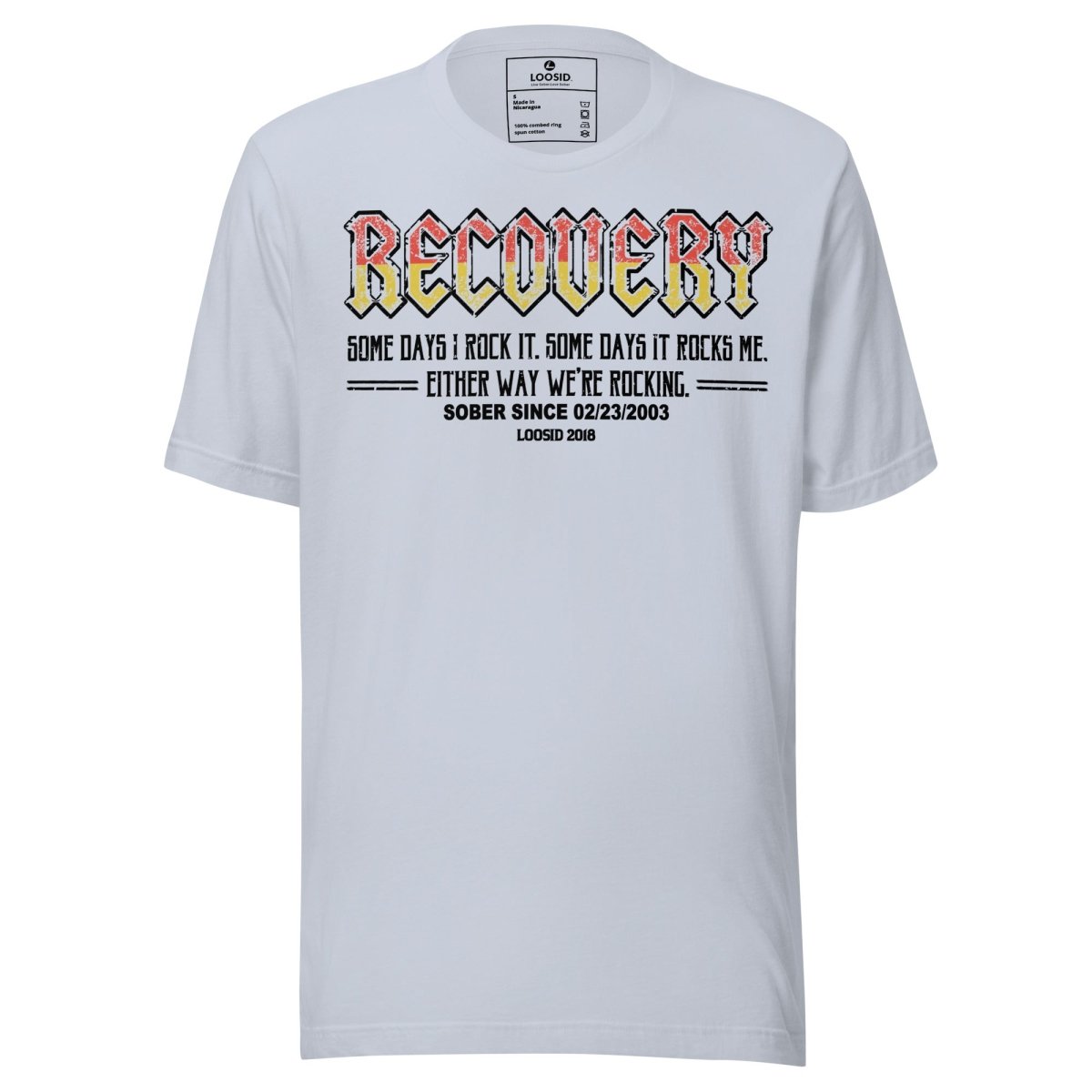 Recovery Rock Sober T Shirt close-up view (view 12)