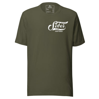 Sober Since Sober T Shirt flat lay styled image (view 3)