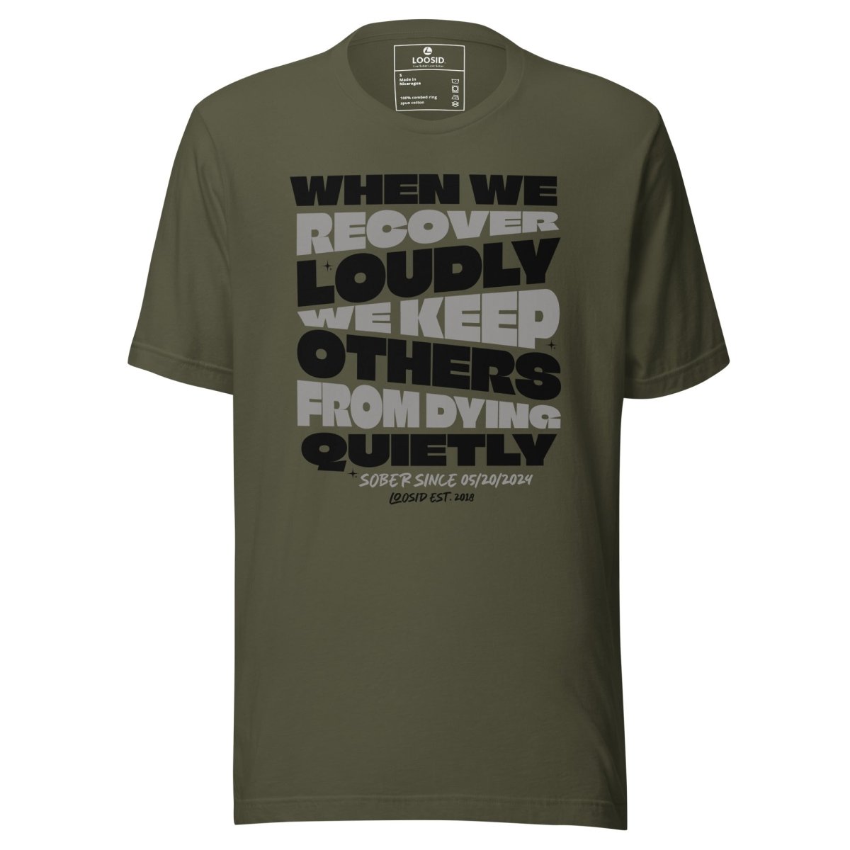 When We Recover Loudly Sober T Shirt graphic detail (view 4)