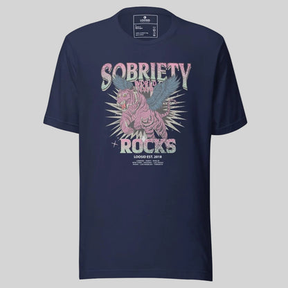 Sobriety Rocks Tour Sober T Shirt lifestyle view (view 5)