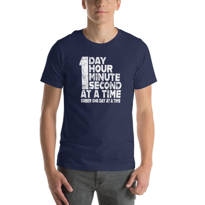 1 Day. 1 Hour. 1 Minute. 1 Second. Sober T Shirt graphic detail (view 4)