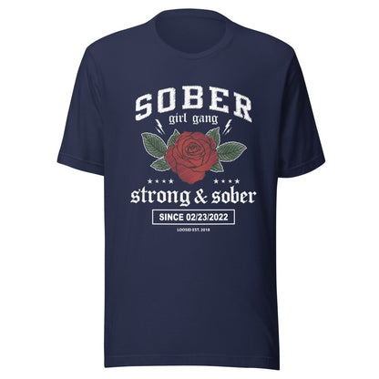 SOBER Girl Gang Strong & Sober Sober T Shirt back view (view 7)