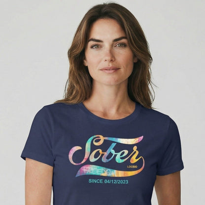 Recovery Sober Since Sober Sober T Shirt side view (view 6)