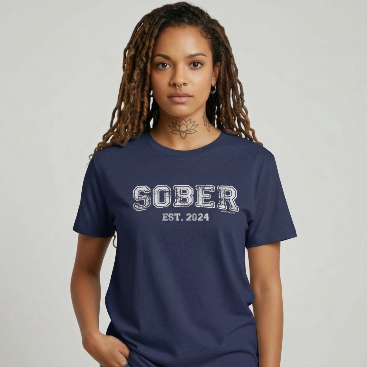 Sober Women's Recovery Is Possible Sober T Shirt back view (view 7)
