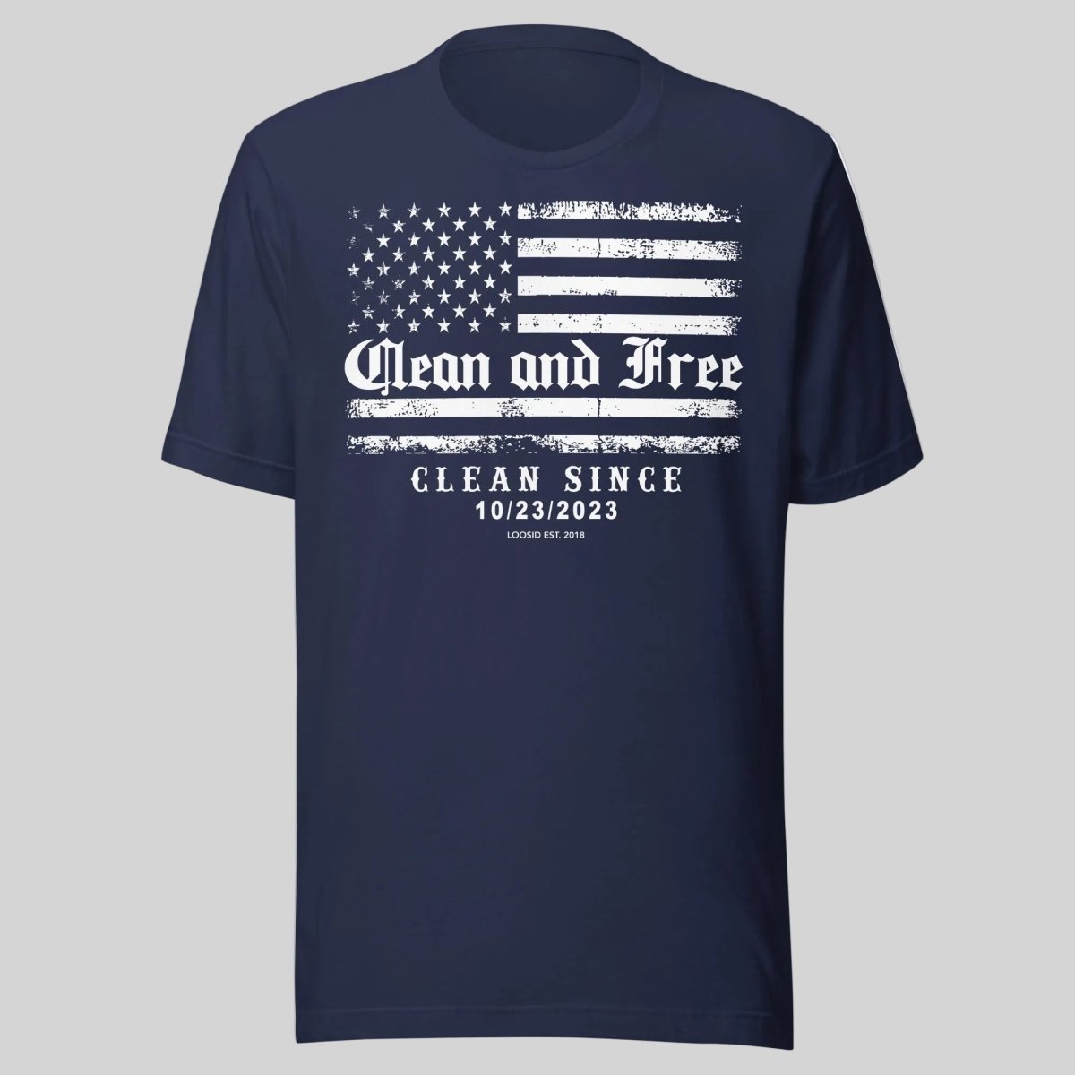 Clean and Free Sober T Shirt side view (view 6)