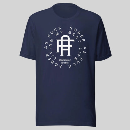 Living My Best Life Sober T Shirt side view (view 6)