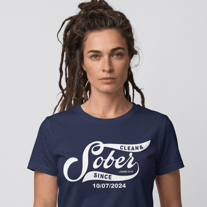 Sober Since Sober T Shirt back view (view 7)
