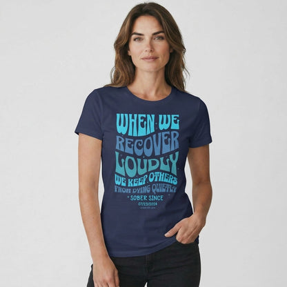 When We Recover Loudly Sober Sober T Shirt fit detail (view 9)