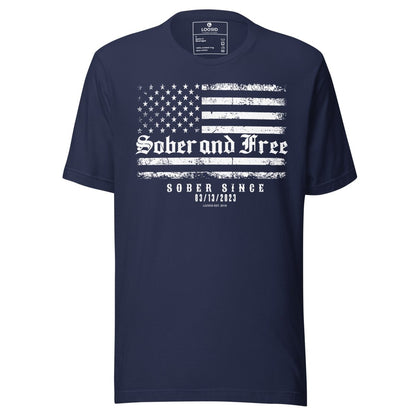 Sober and Free Sober T Shirt side view (view 6)