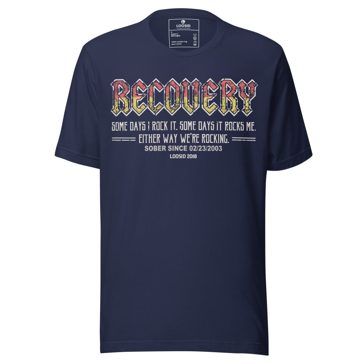 Recovery Rock Sober T Shirt close-up view (view 12)