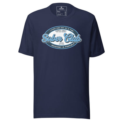 Sober Club Badge Sober T Shirt lifestyle view (view 25)