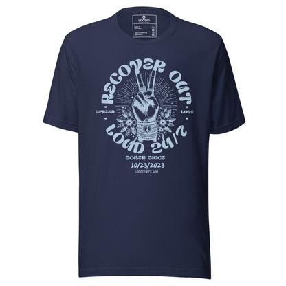 Recover Out Loud Sober T Shirt lifestyle view (view 15)