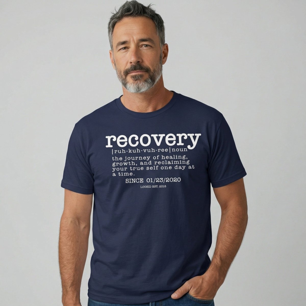 Recovery definition men Sober T Shirt back view (view 7)