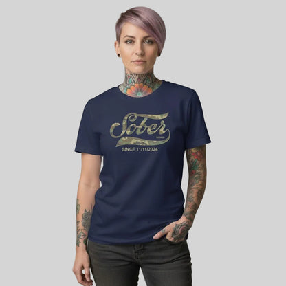 Sober Since Camo Sober T Shirt product photo (view 10)