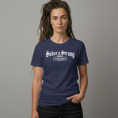 Sober & Strong Sober T Shirt flat lay styled image (view 3)