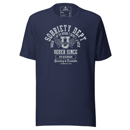 Sobriety Dept Sober T Shirt featuring the design (view 11)