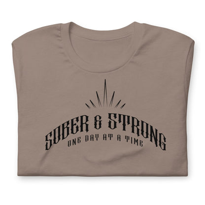 Sober & Strong Sober T Shirt flat lay styled image (view 3)
