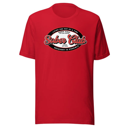 Sober Club Badge Sober T Shirt product photo (view 10)
