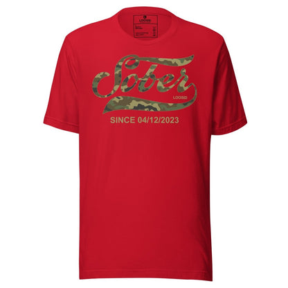Sober Since Camo Sober T Shirt product photo (view 20)