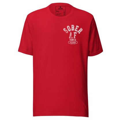 Sober AF Sober T Shirt flat lay styled image (view 3)