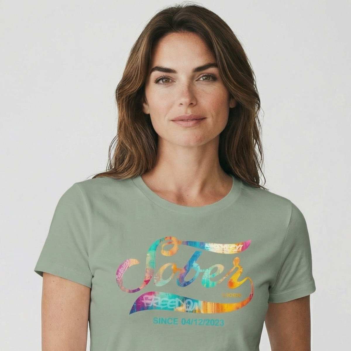 Recovery Sober Since Sober Sober T Shirt fit detail (view 9)
