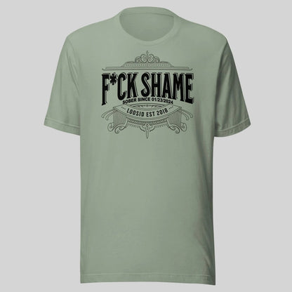 F*ck Shame Sober T Shirt fit detail (view 9)