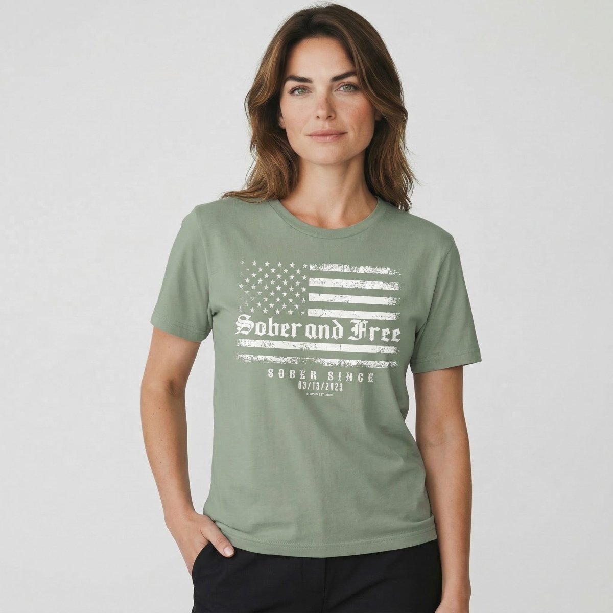 Sober and Free Sober T Shirt side view (view 26)