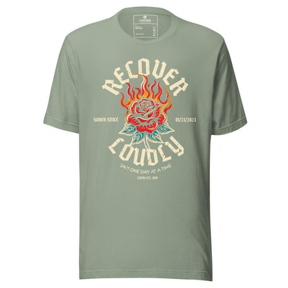 Recover Loudly Sober T Shirt back view (view 27)