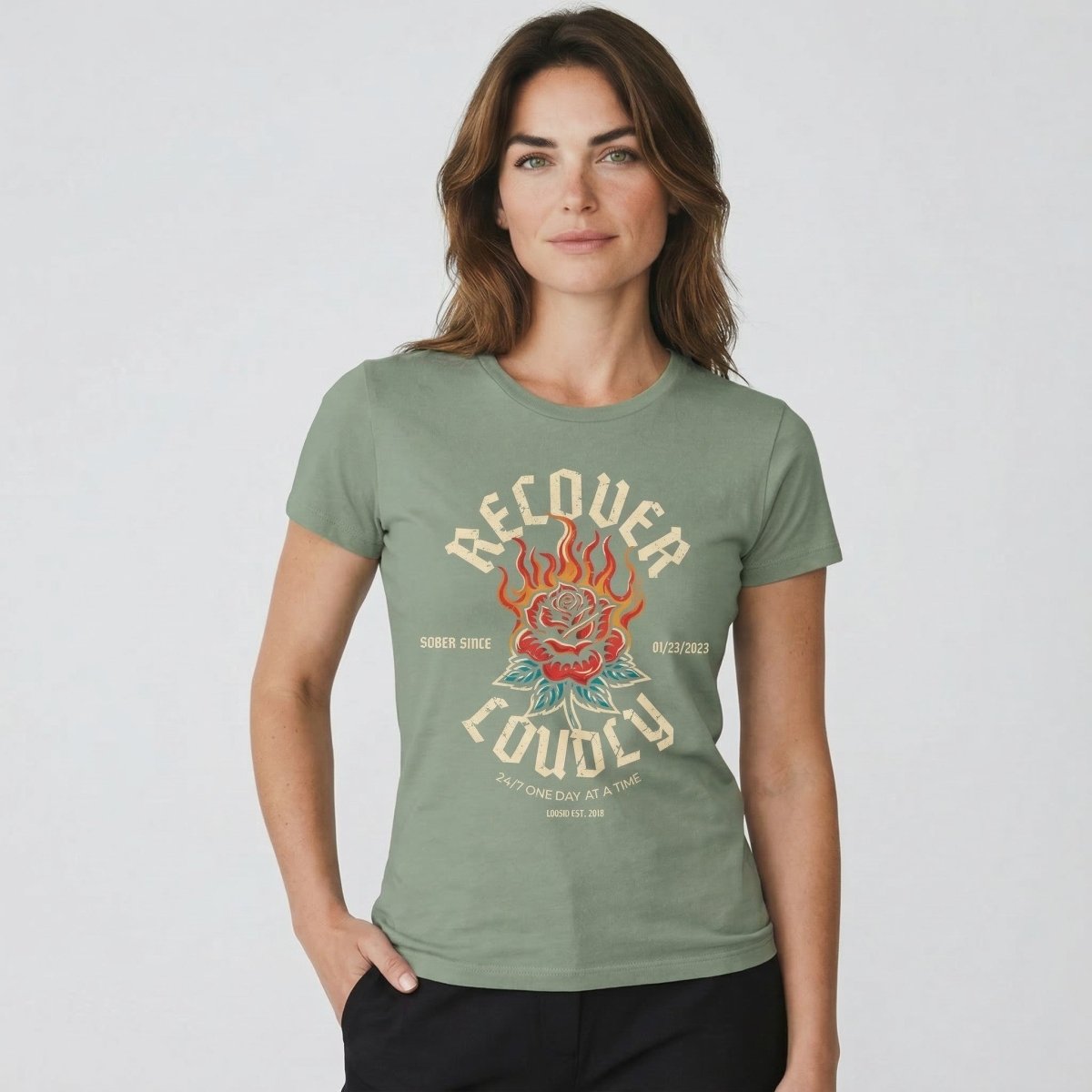 Recover Loudly Sober T Shirt product photo (view 30)