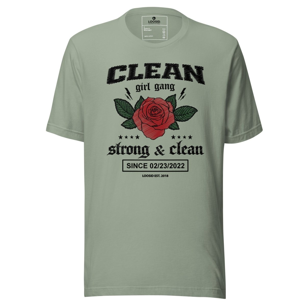 Clean Girl Gang Strong & Clean Sober T Shirt back view (view 17)