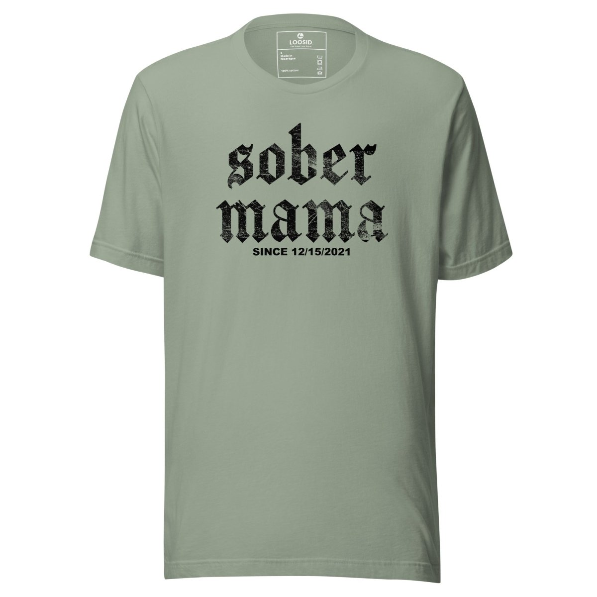 Sober Mama Sober T Shirt flat lay styled image (view 23)