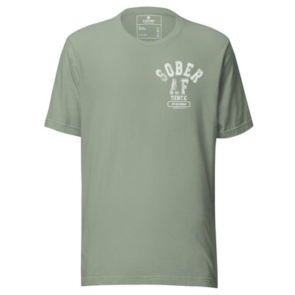 Sober AF Sober T Shirt flat lay styled image (view 3)